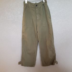 Zara straight leg cotton. Linen pants Size 8